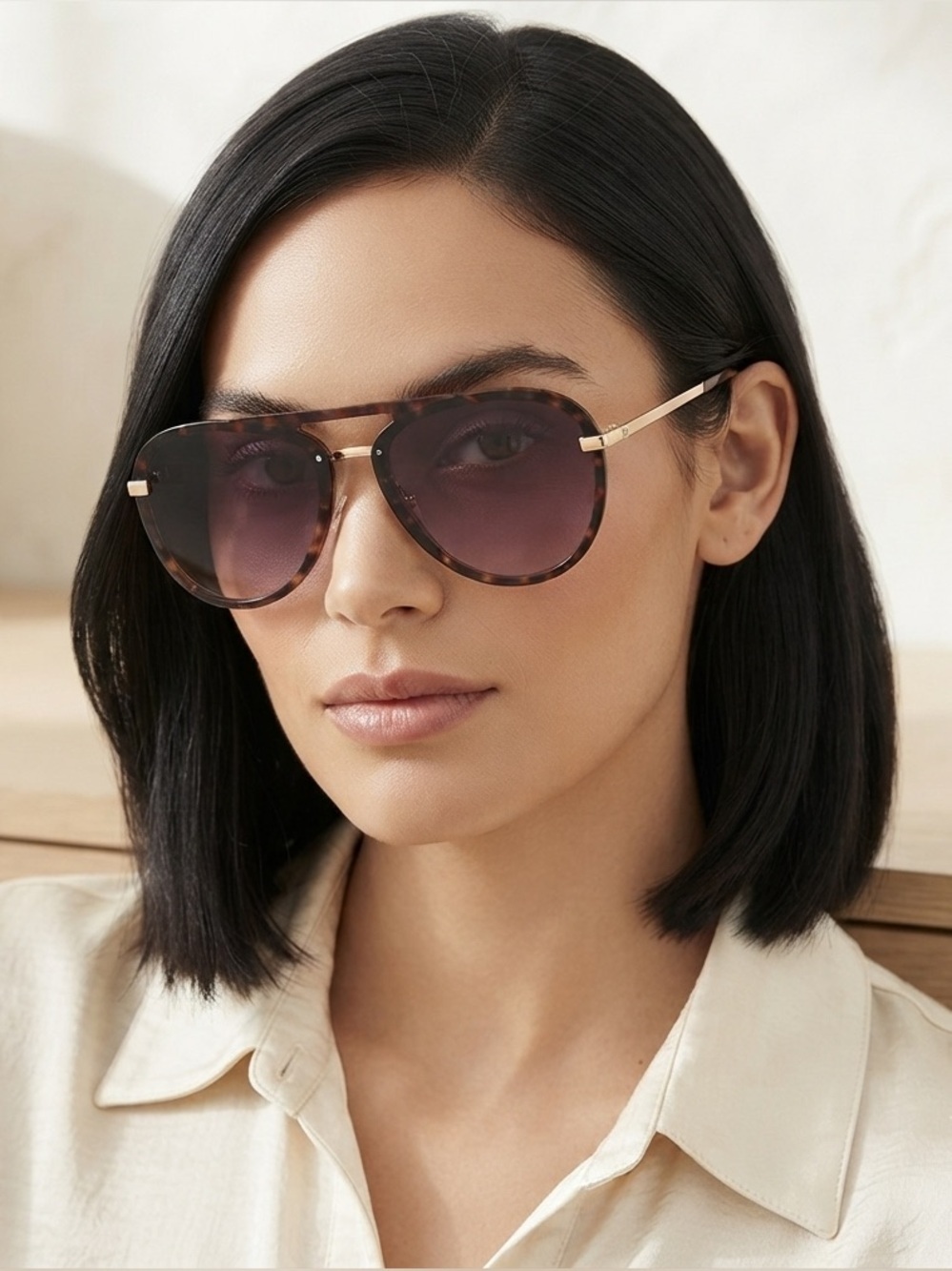 Vince Camuto Brown Aviator Leopard Sunglasses New